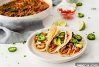 Effortless Instant Pot Chicken Tinga Tacos