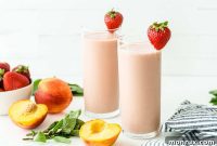 Ultimate Vegan Strawberry Peach Smoothie