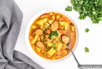 One-Pot Slow Cooker Sausage Curry with Tangy Mango Chutney