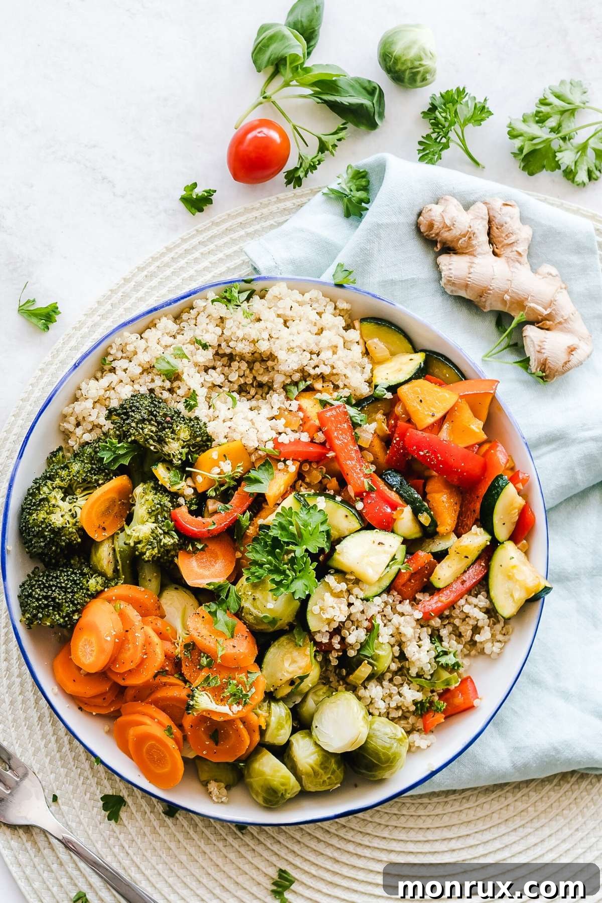 healthy salad with couscous and fresh vegetables, promoting energy
