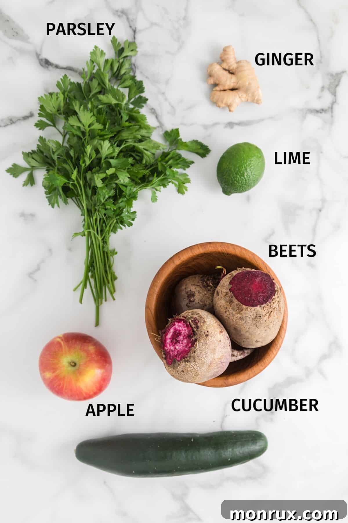 ingredients for making beet juice.