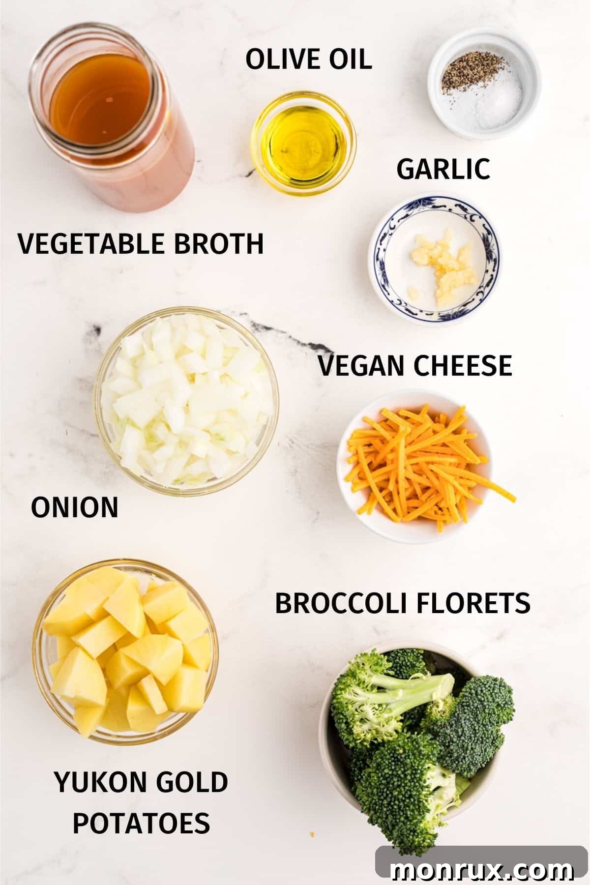 ingredients for broccoli potato soup