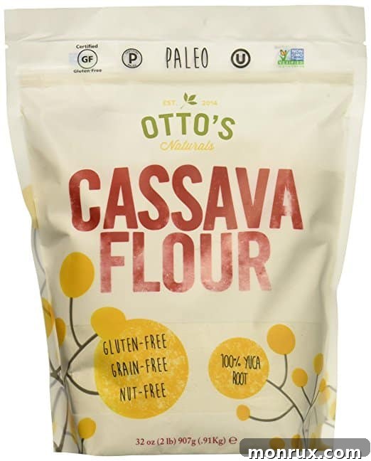 bag of Otto's Cassava Flour with baked goods