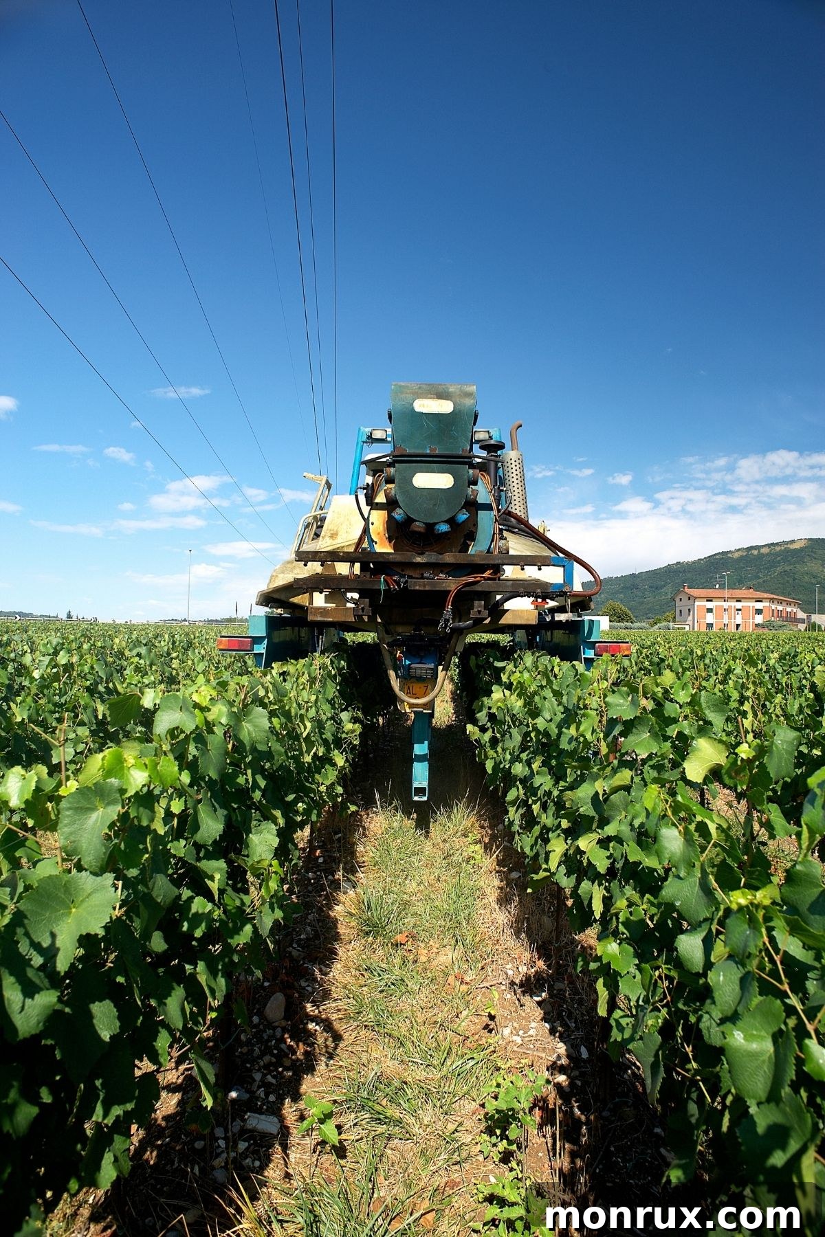 tractor in a field.