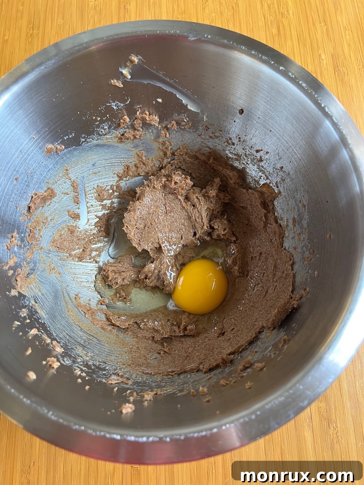 Ingredients for cassava flour chocolate chip cookies in mixing bowls.