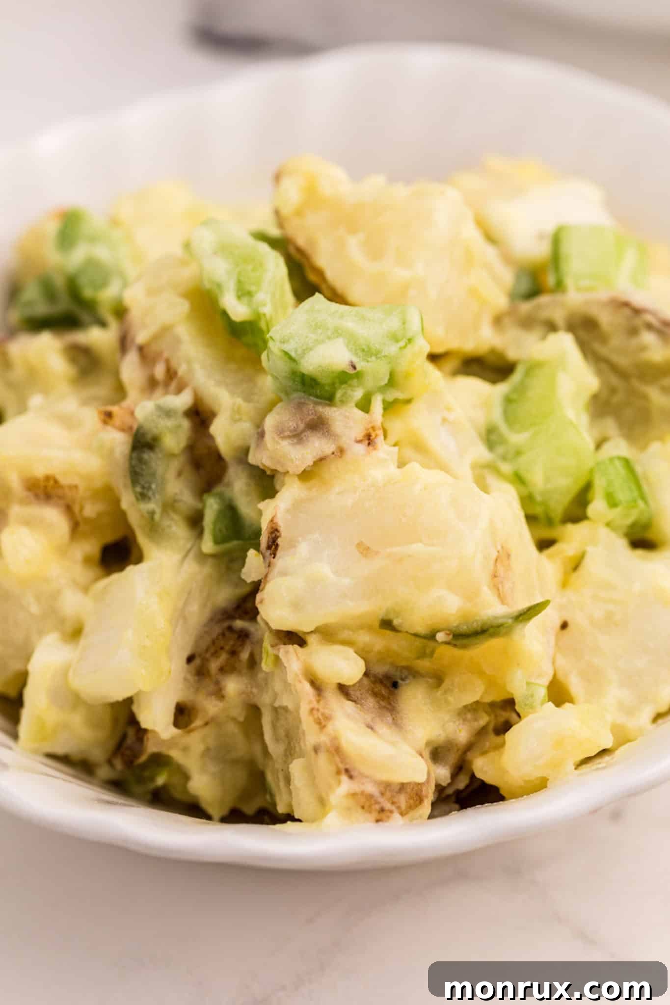 Close up of potato salad no eggs.