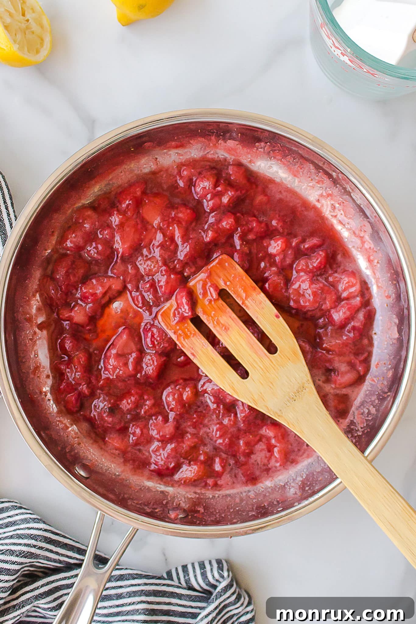 strawberry sauce in a pot