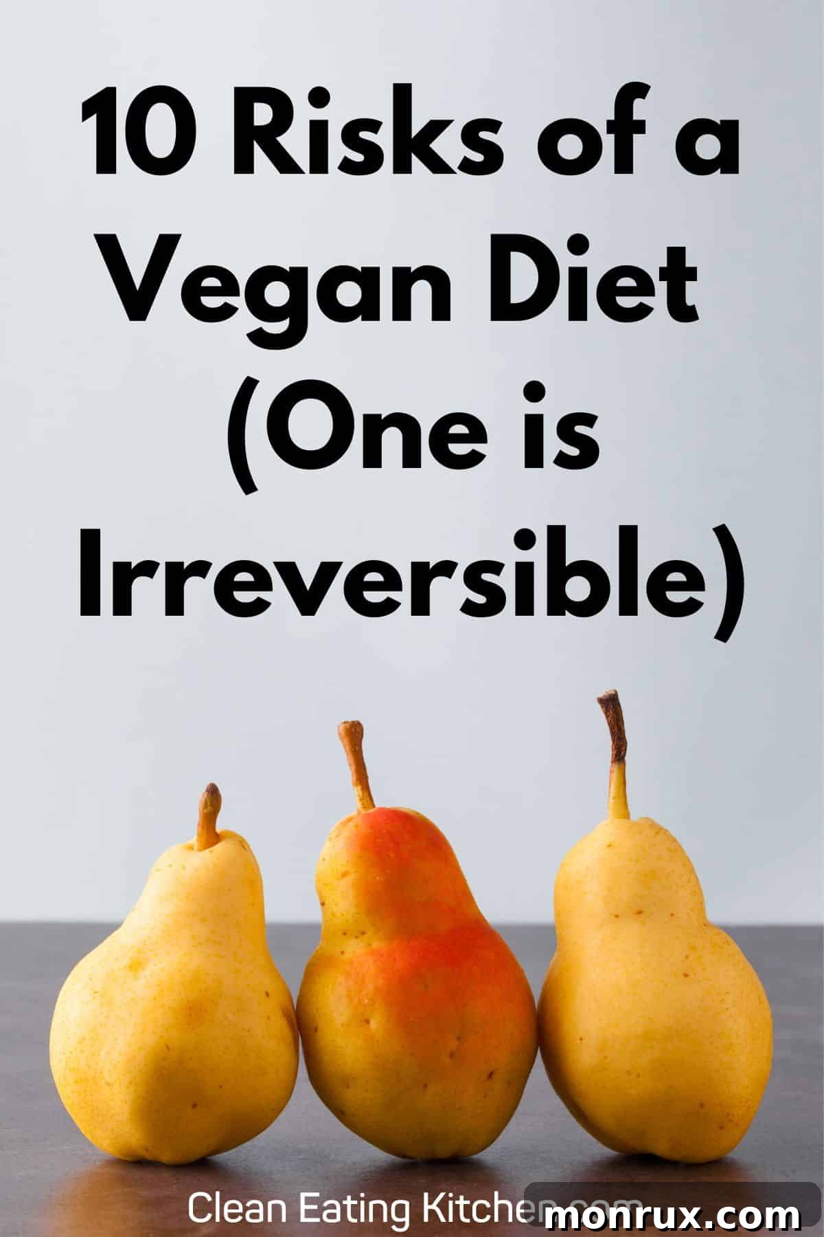 risks of a vegan diet graphic.