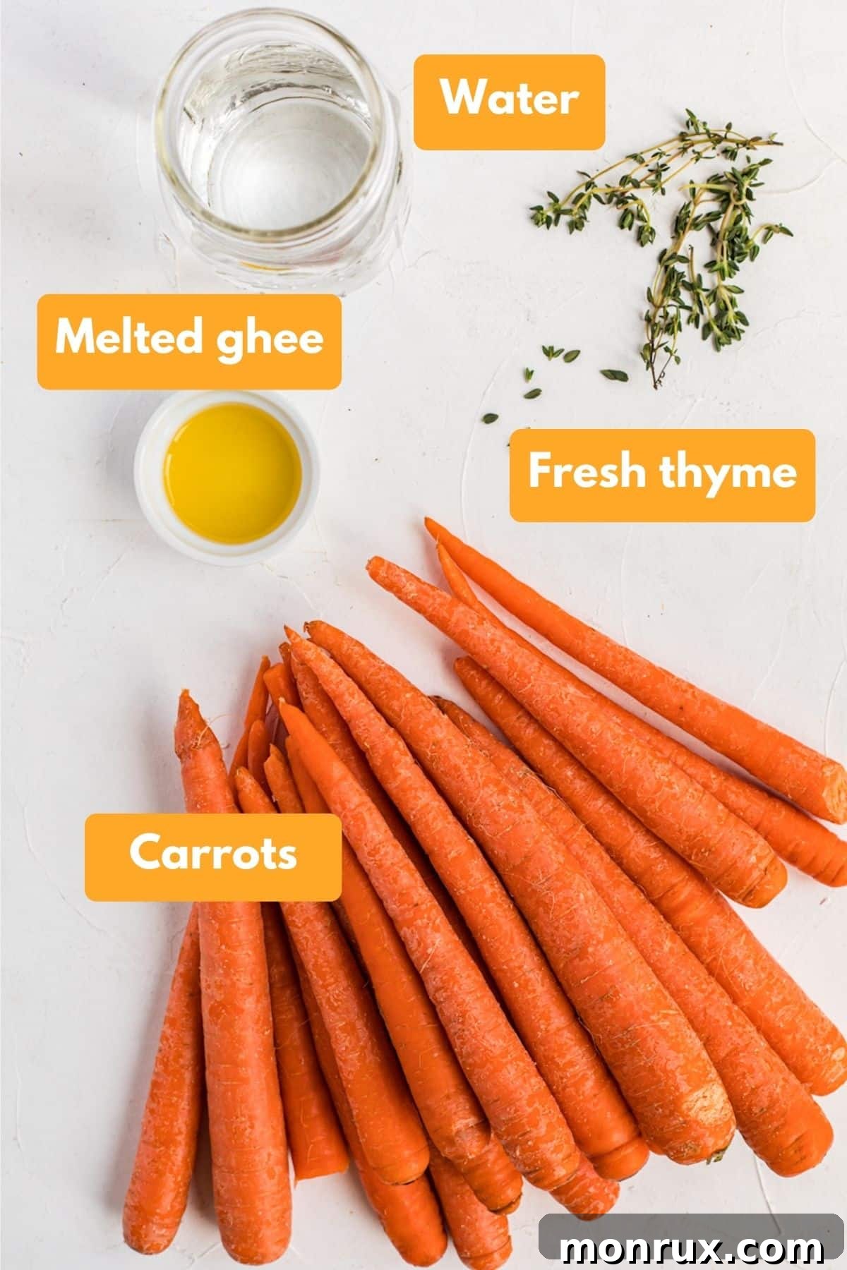 Ingredients for instant pot carrots