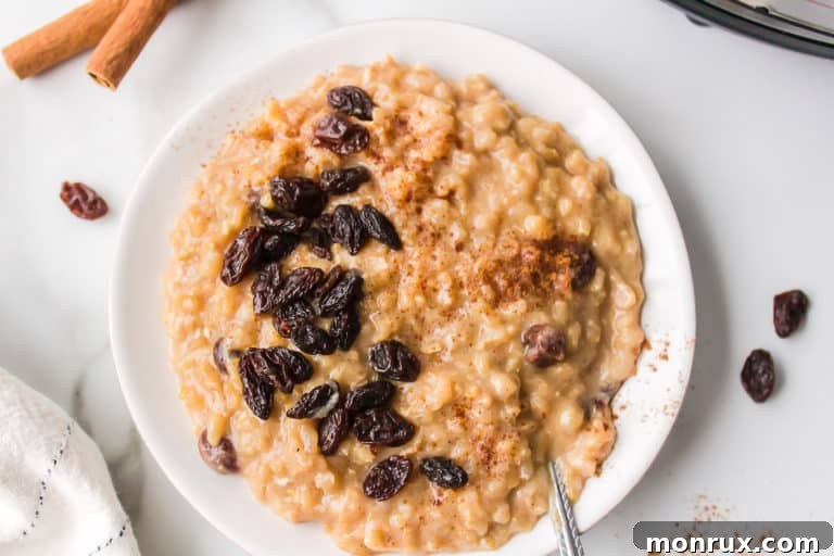 brown rice pudding in bowl
