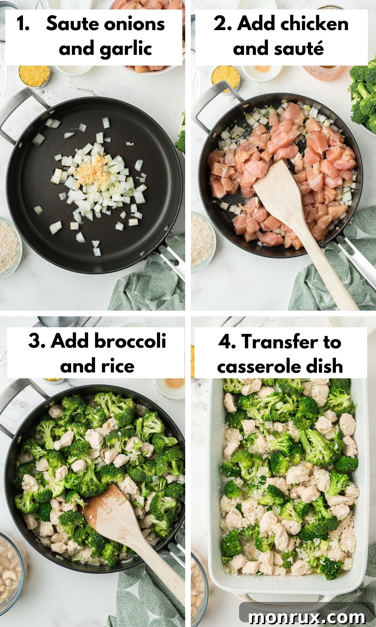 process photos for chicken casserole.