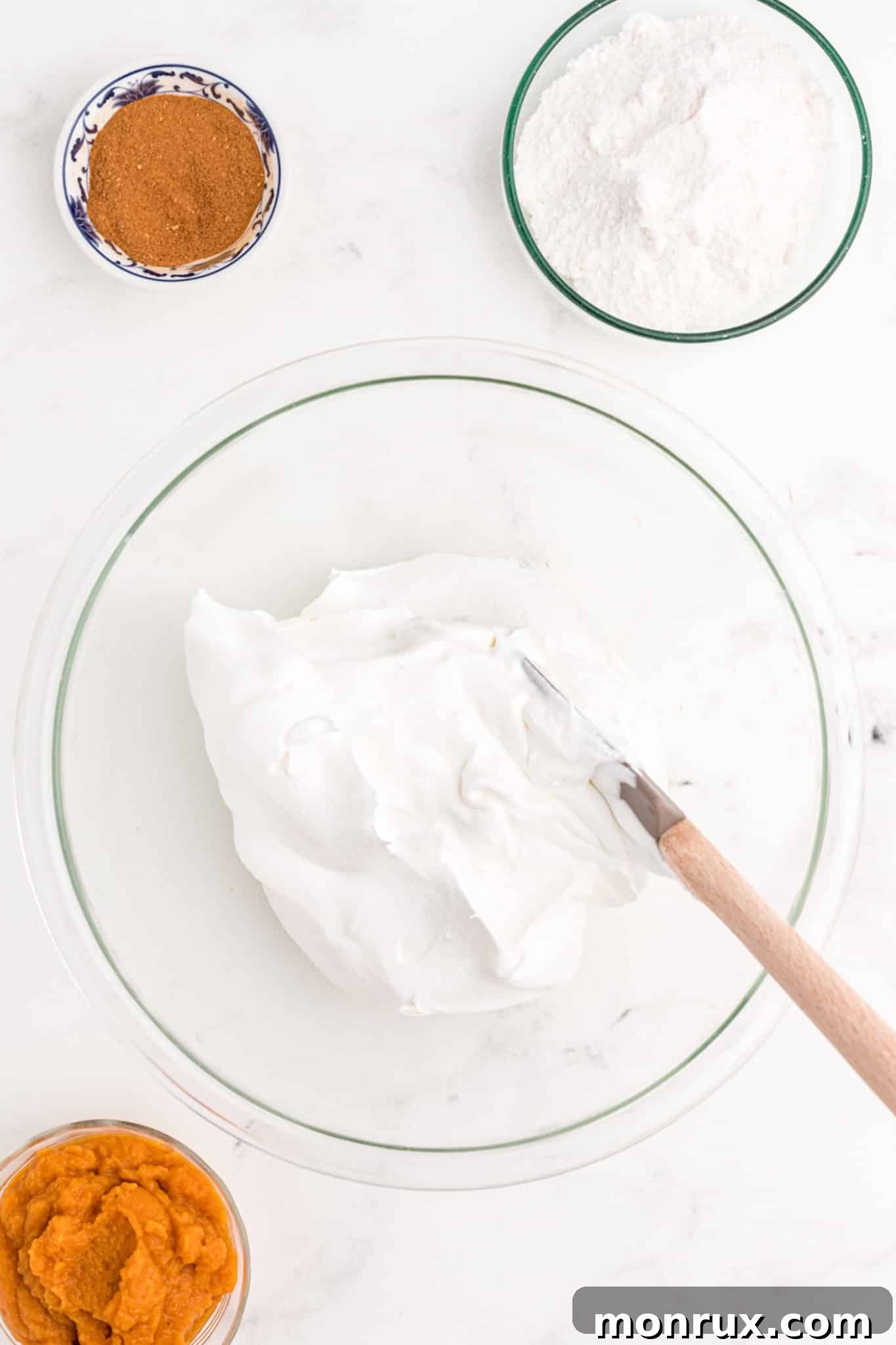a bowl of whipped topping.