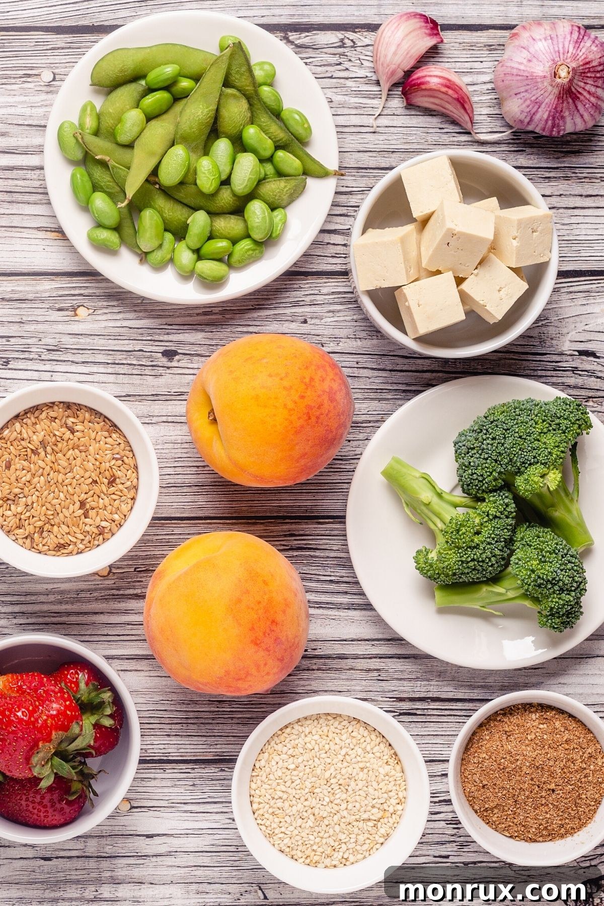 foods high in phytoestrogens on a table.