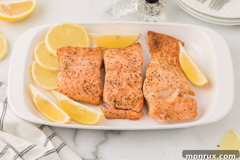 air fryer salmon with lemon