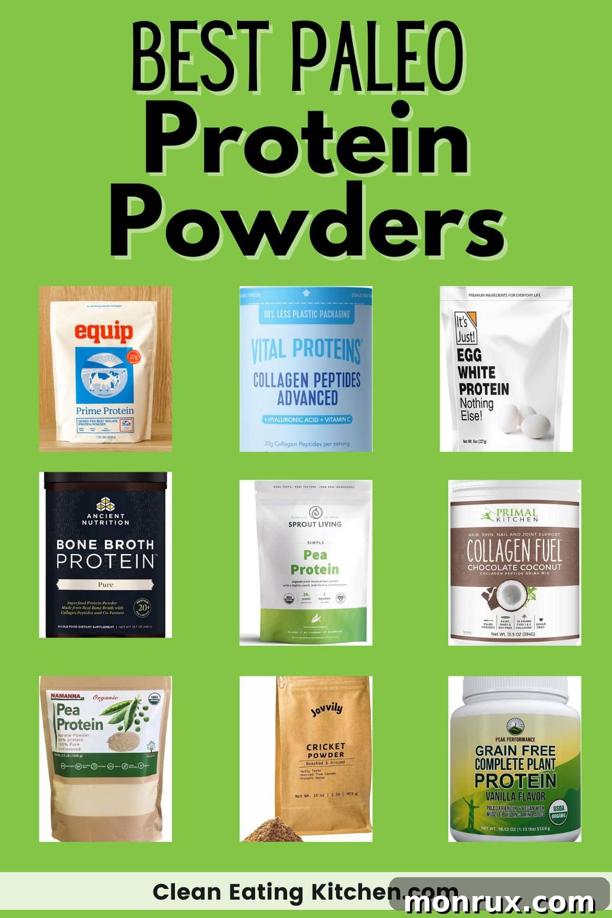 best paleo protein powders infographic.