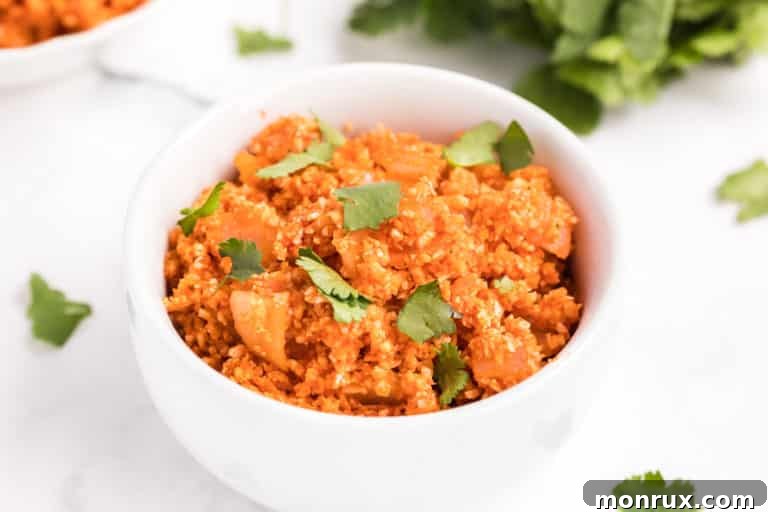 A bowl of mexican cauliflower rice