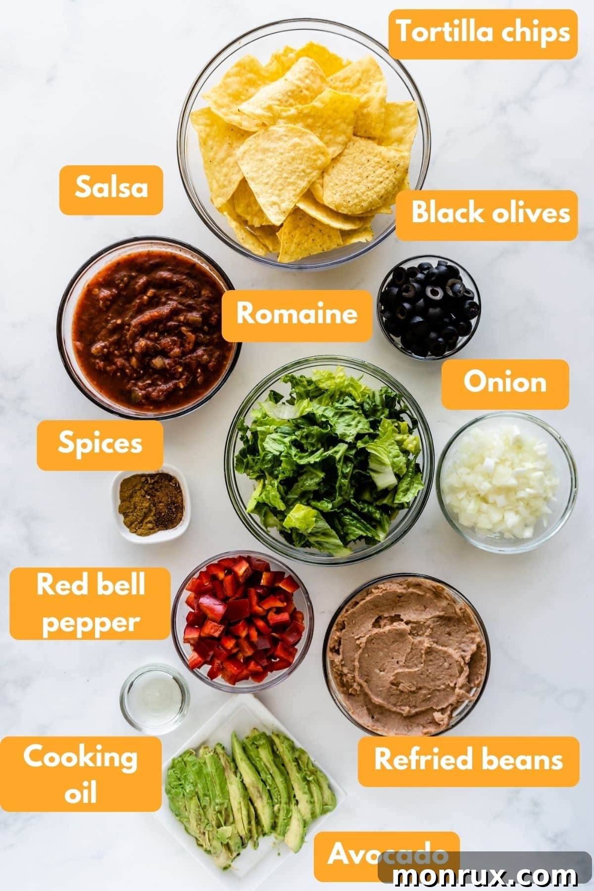 Ingredients for dairy free mexican casserole