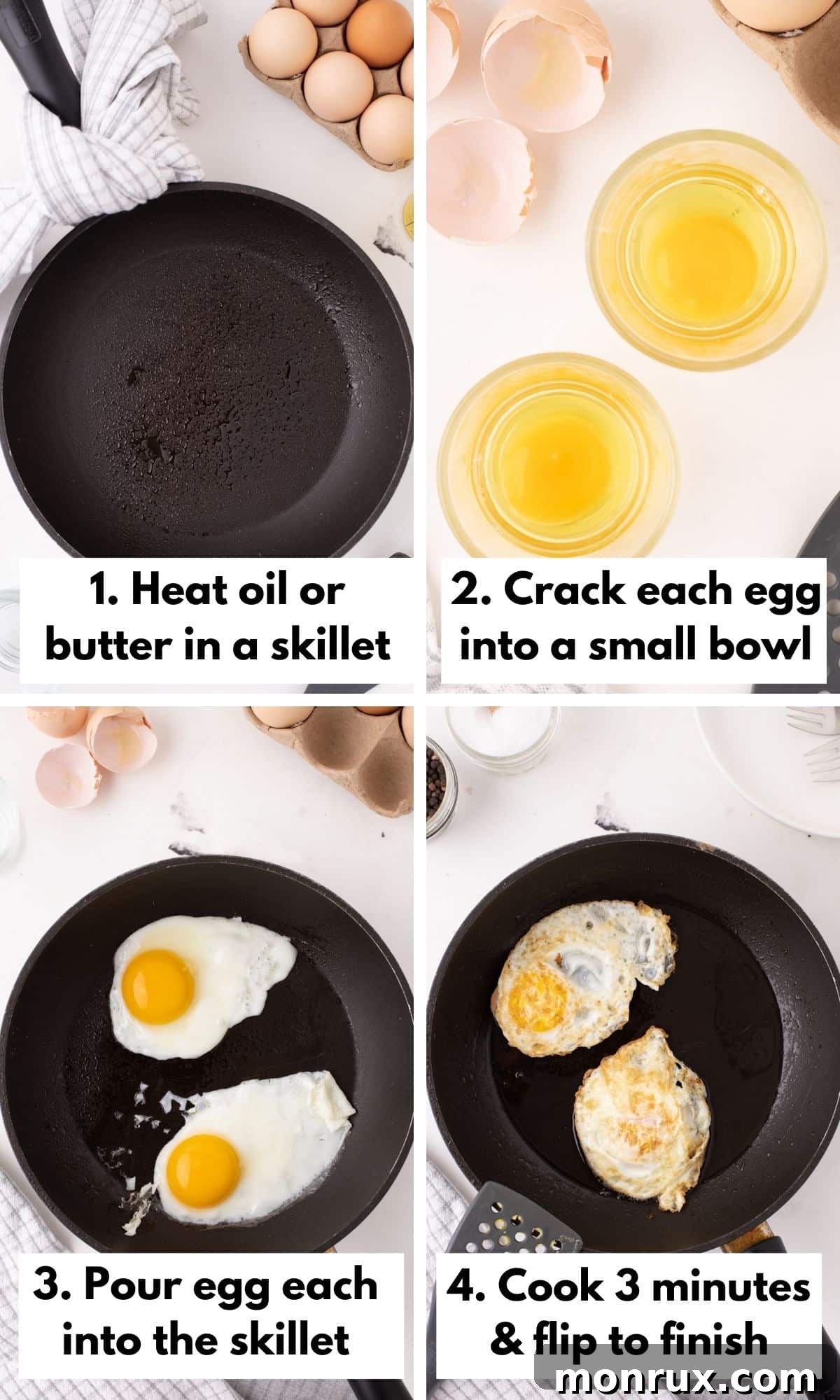 How to fry an egg in four process photos.