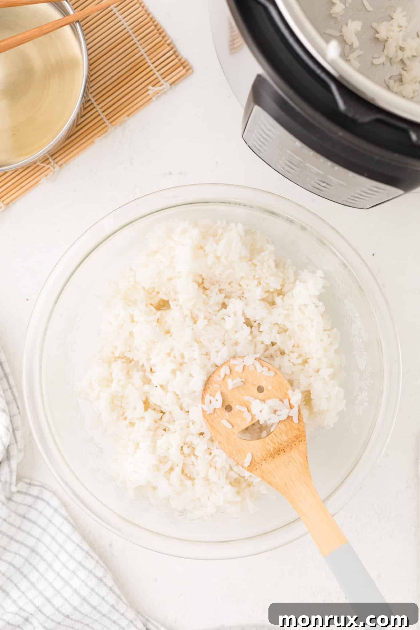 cooked sushi rice in a bowl