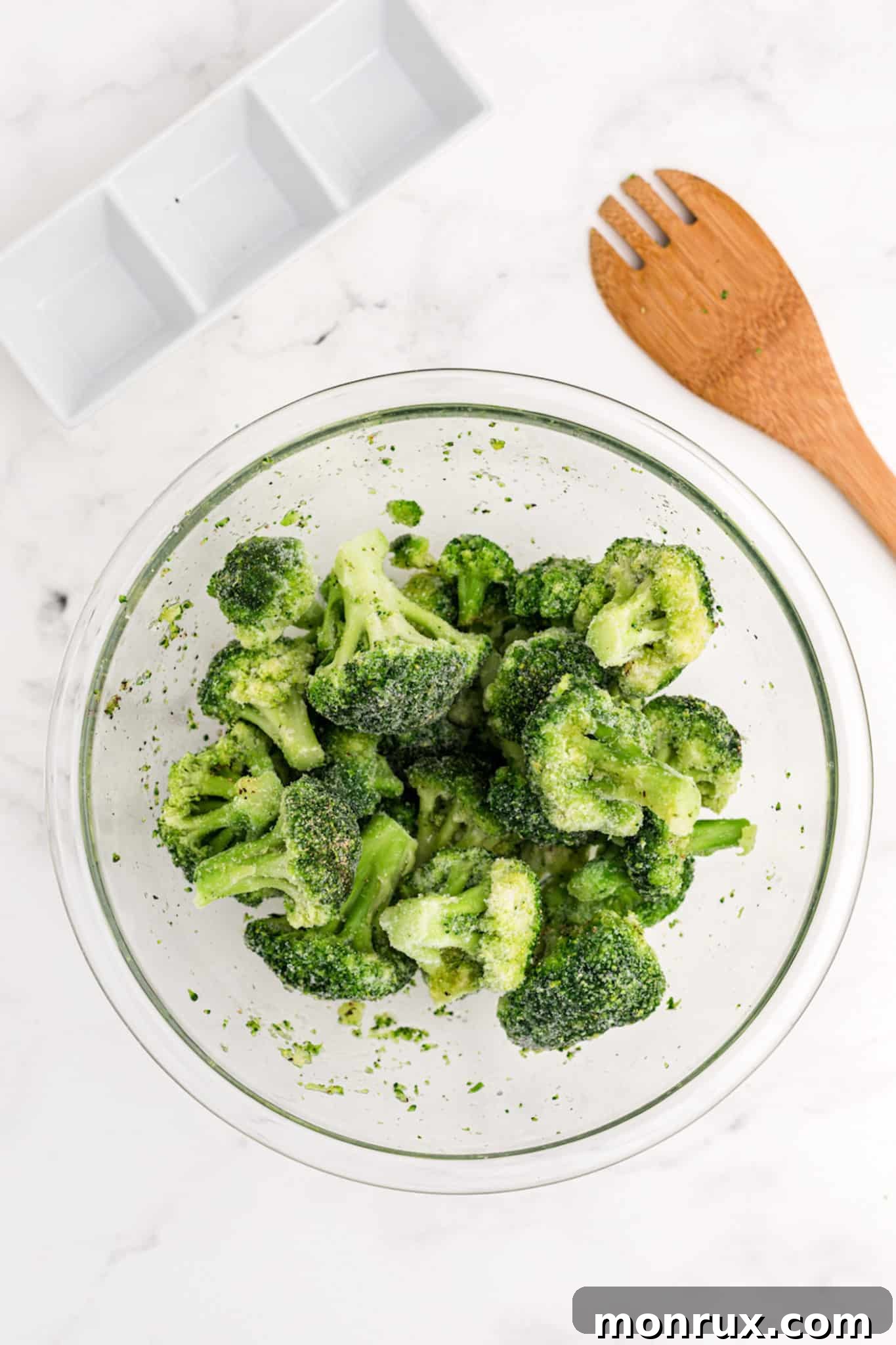 seasoned broccoli in a bowl.