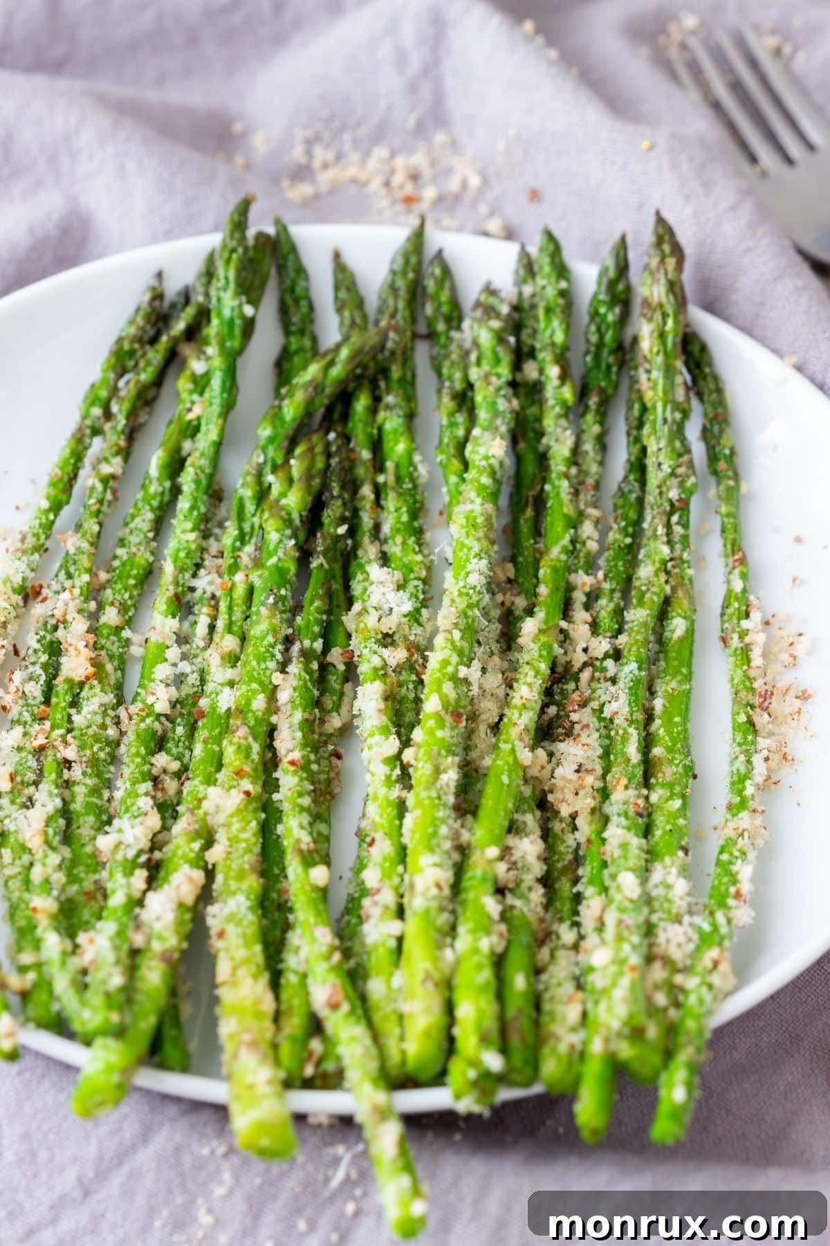 roasted asparagus, perfectly tender and browned.