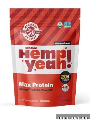 Manitoba Harvest Hemp Yeah! Organic Max Protein Powder, a soy-free plant-based option rich in healthy fats.