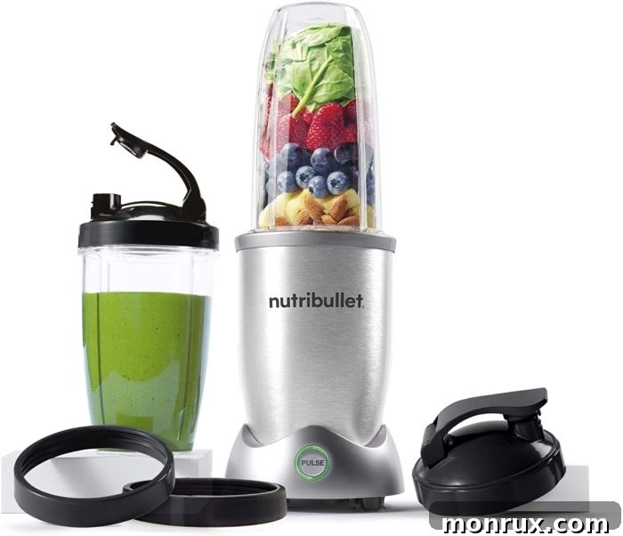 A compact and sleek NutriBullet Pro Plus blender, ideal for individual servings and small kitchens.