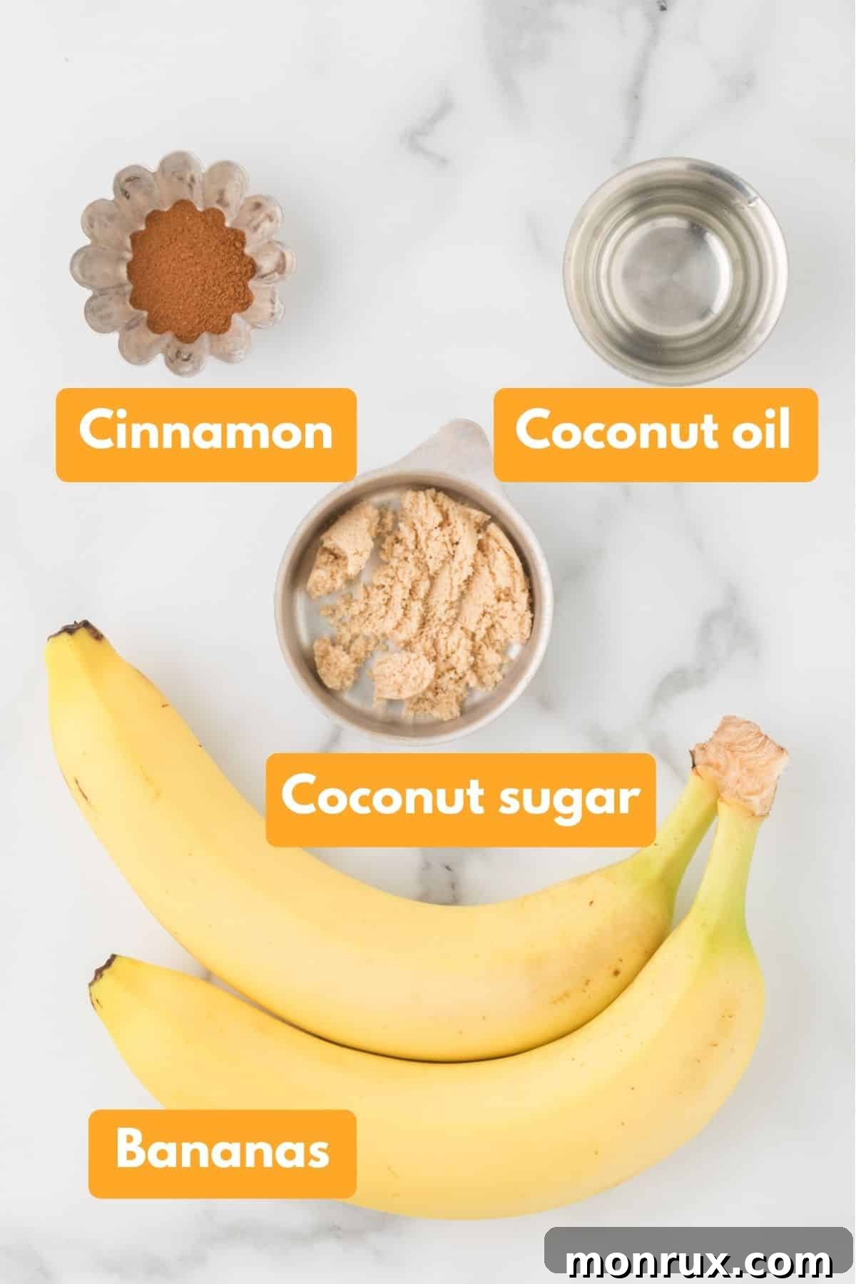 ingredients for air fryer bananas.