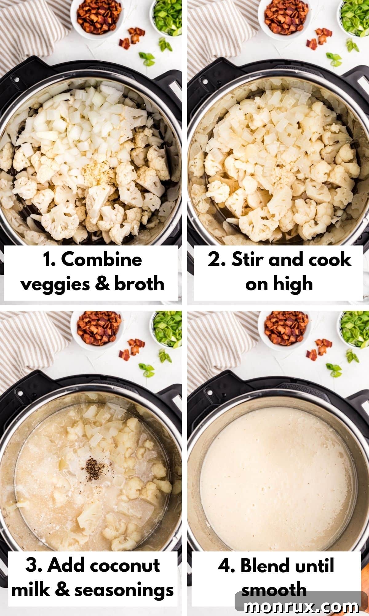 how to make cauliflower soup in the instant pot.
