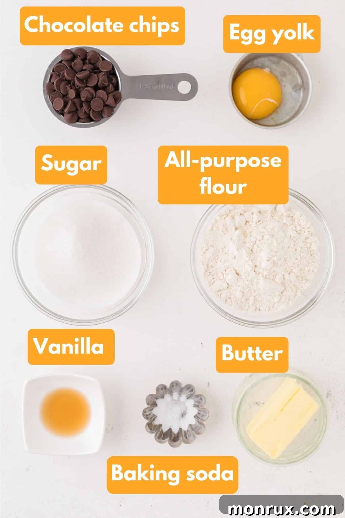 ingredients for chocolate chip cookies