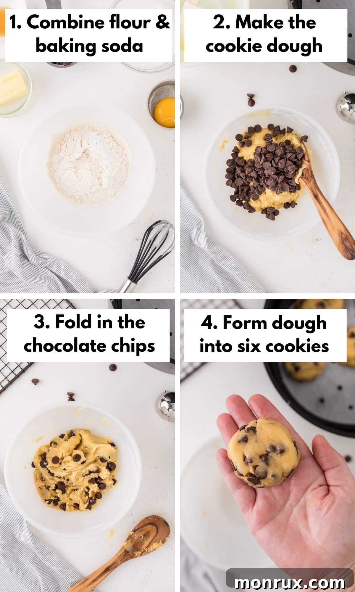 how to make air fried chocolate chip cookies.