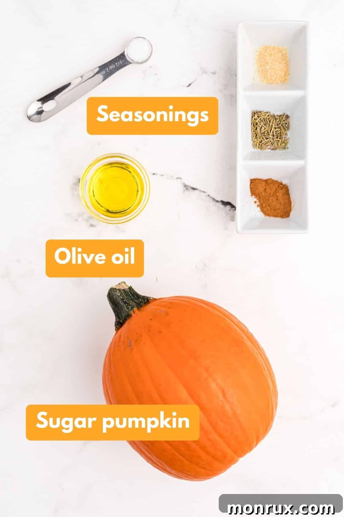 ingredients for air fryer roasted pumpkin