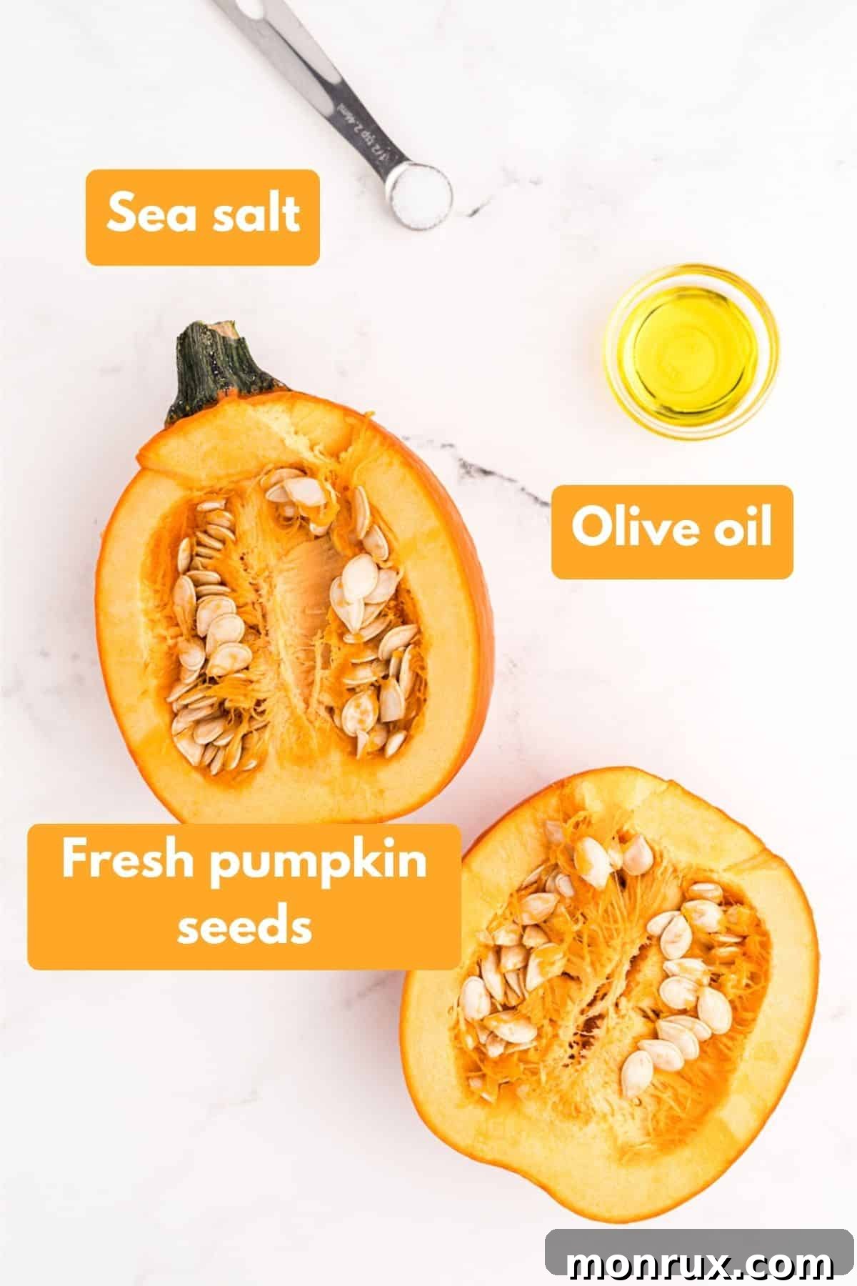 ingredients for air fryer pumpkin seeds.
