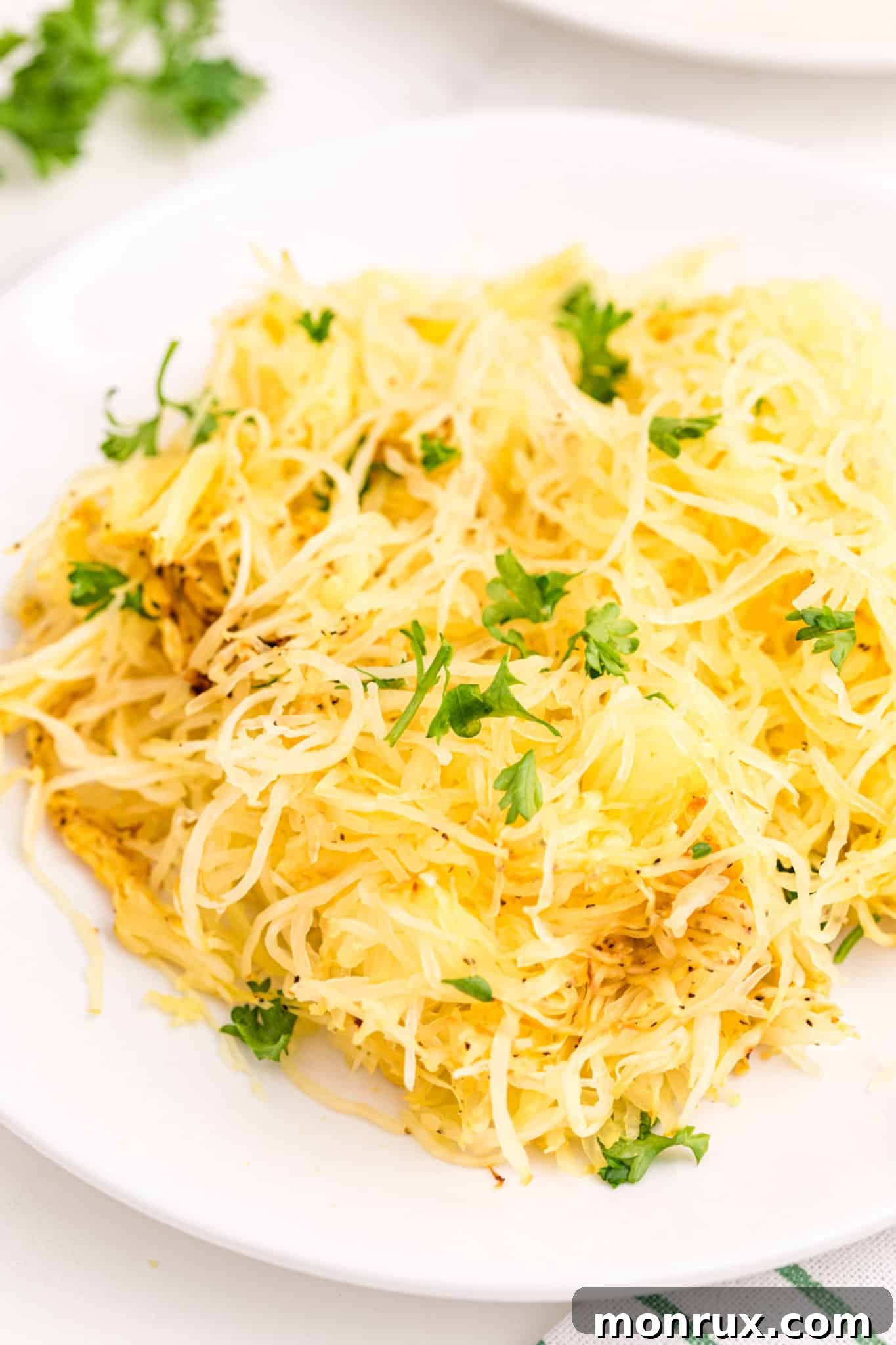 spaghetti squash strands.