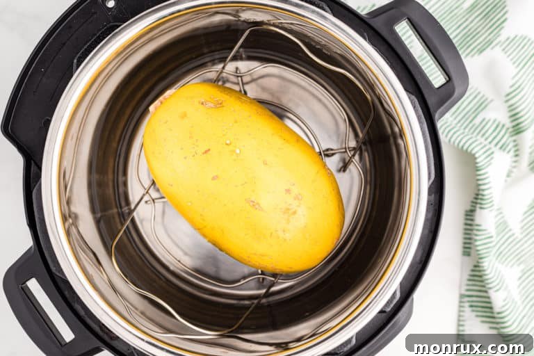 instant pot whole spaghetti squash on trivet