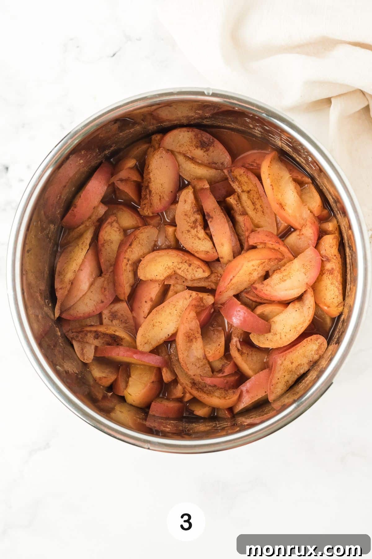 Cooked apples in the Instant Pot after pressure cooking, before blending.