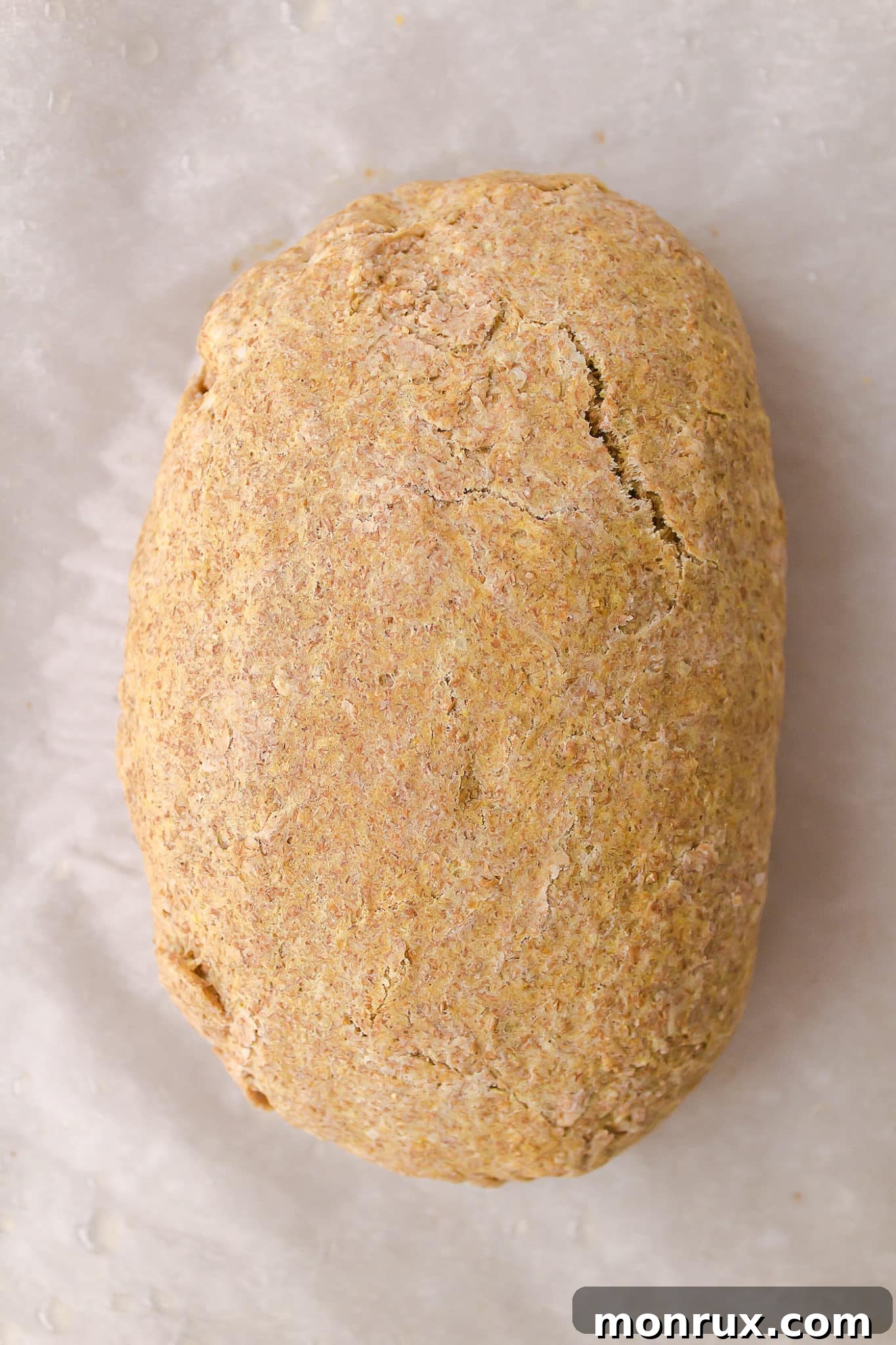 round baked loaf of buckwheat bread.