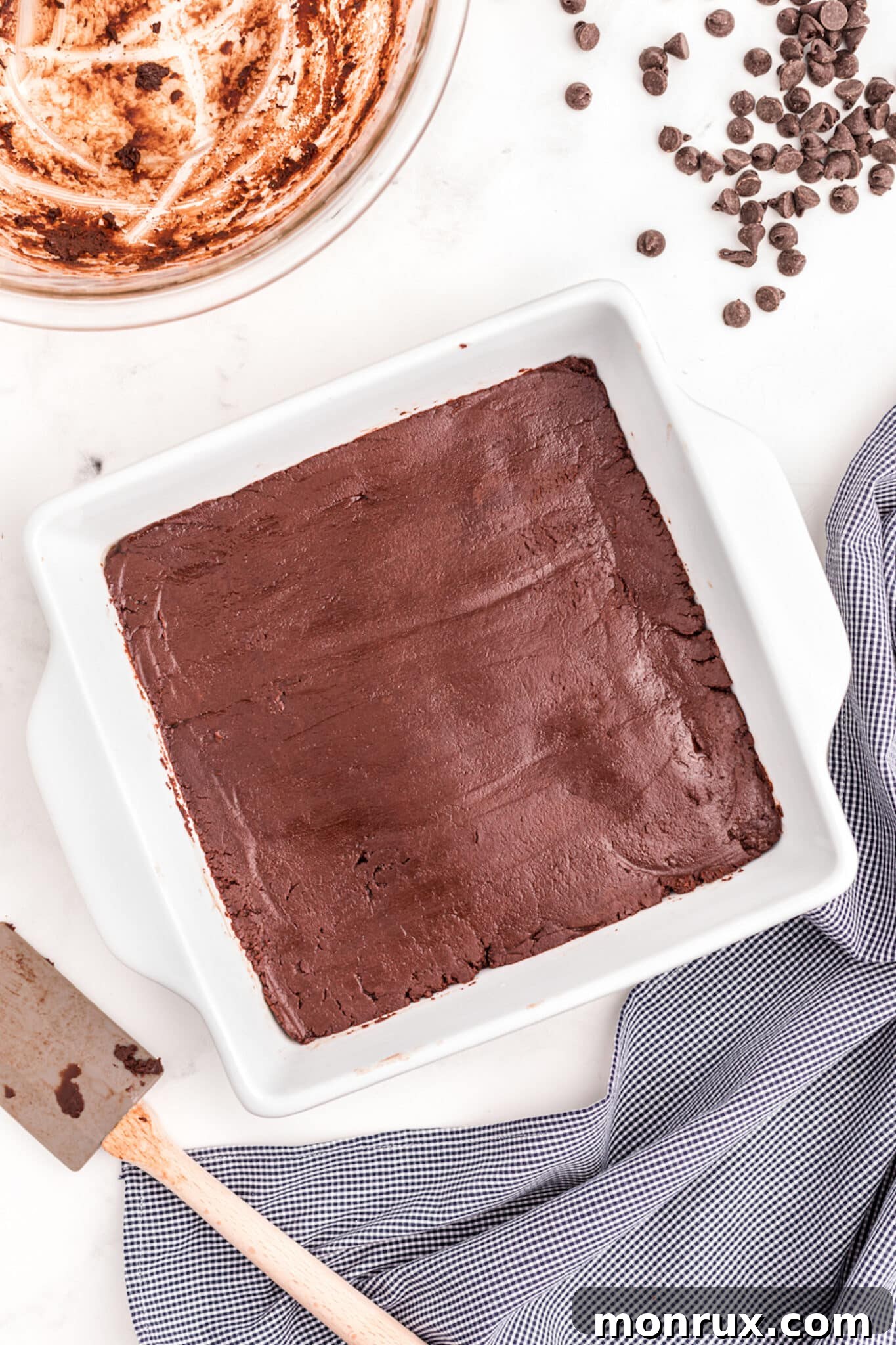 chilled dairy-free fudge ready for slicing into squares.