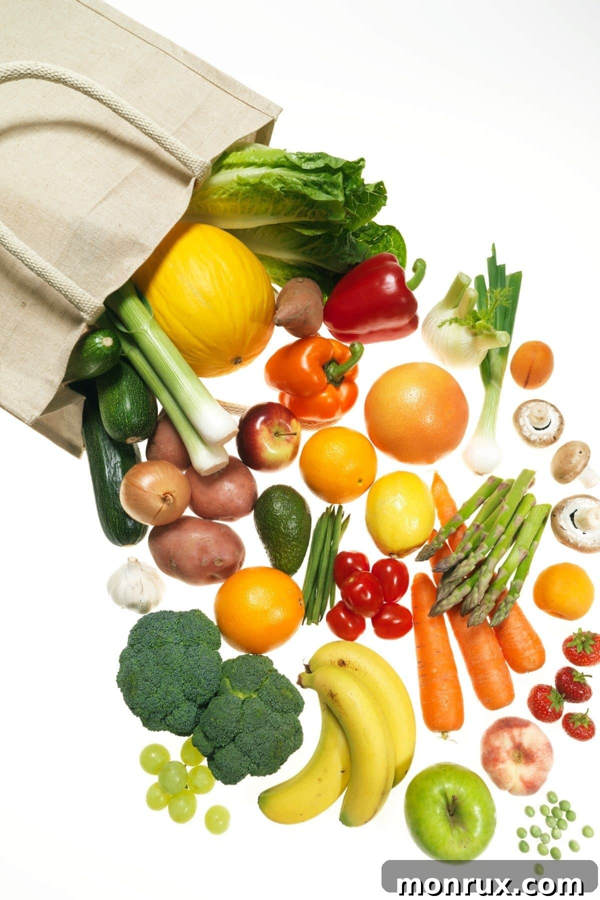 A vibrant assortment of fresh fruits and vegetables, symbolizing healthy gluten-free carbohydrate sources.