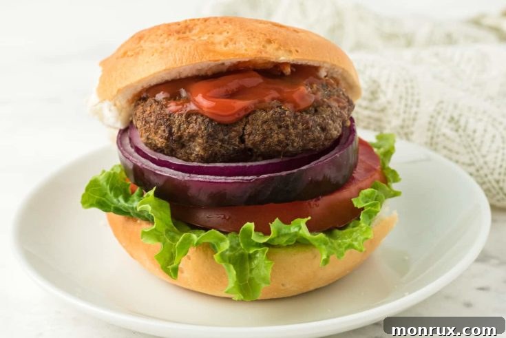 Grilled-like hamburgers from an air fryer.