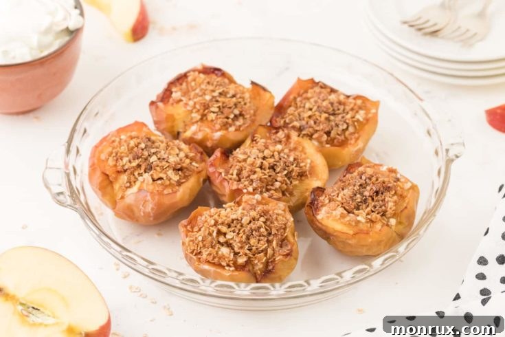 Baked apples with cinnamon in an air fryer.