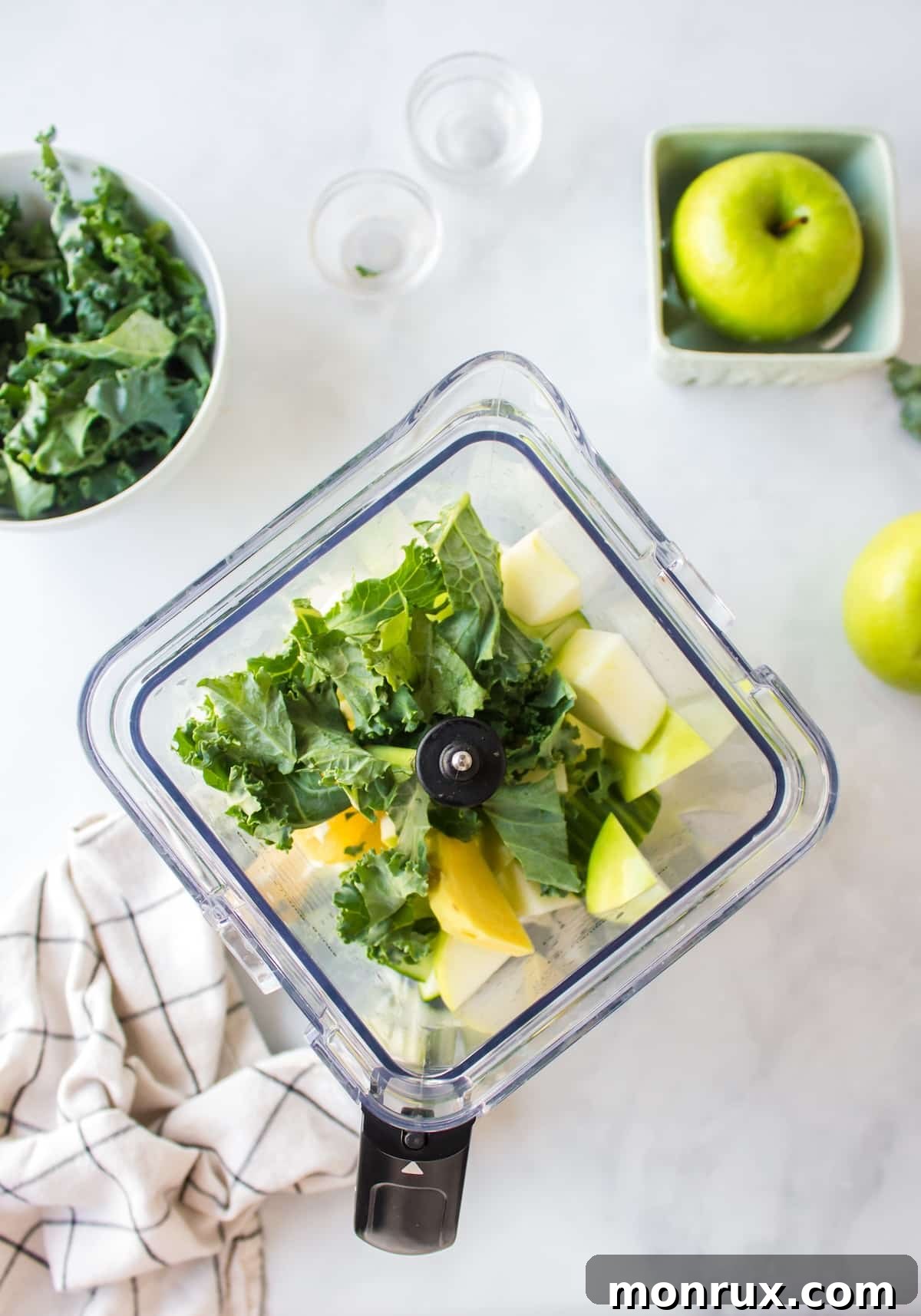 kale juice ingredients prepared for blending.