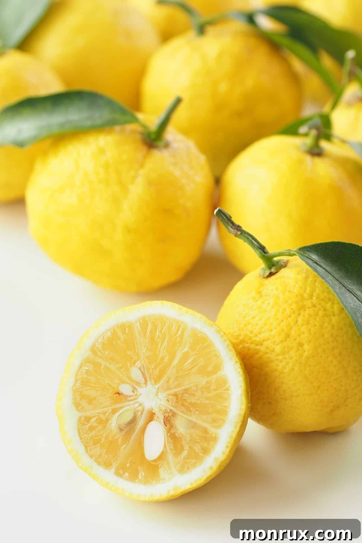 yuzu fruit on a tabletop.