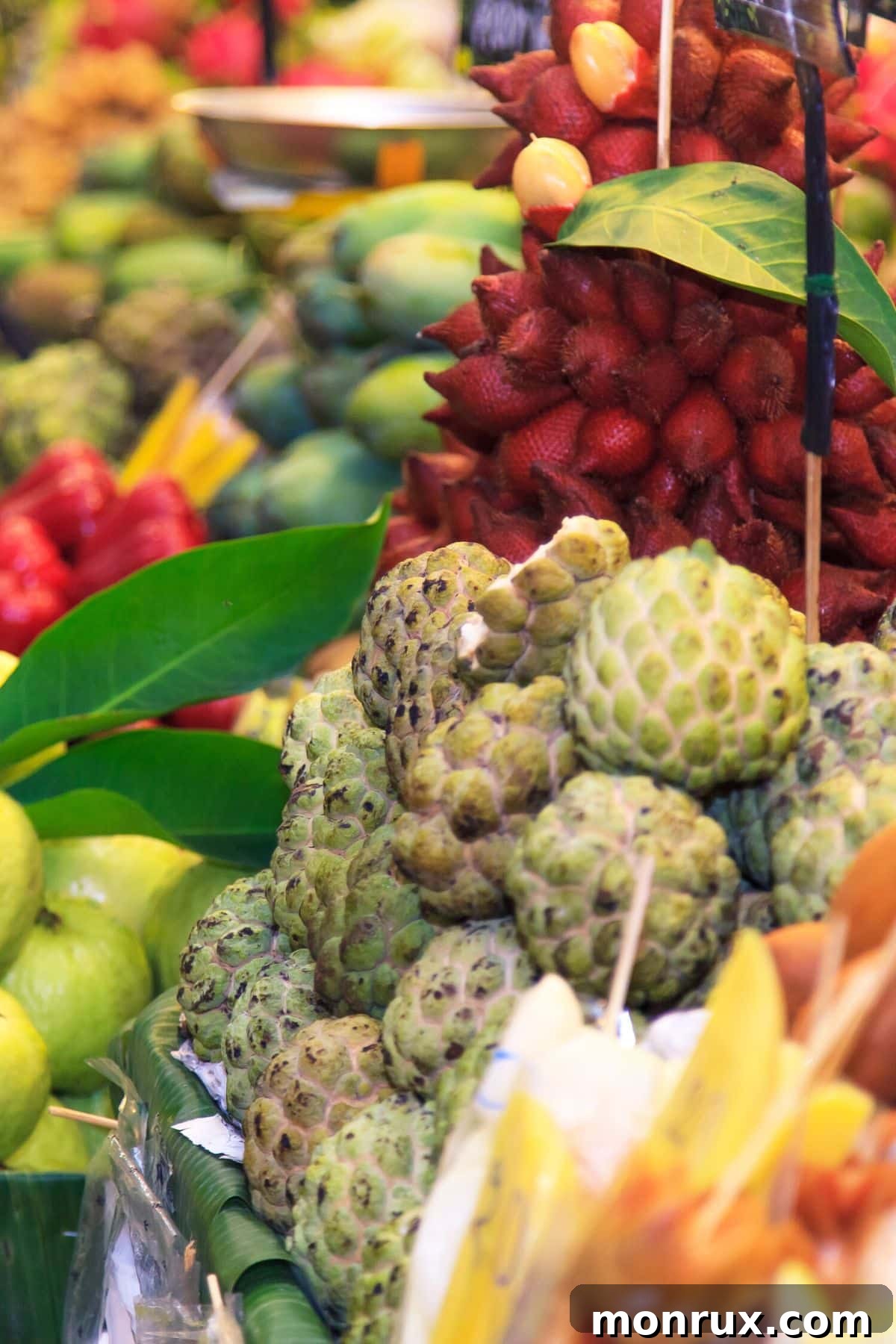 Collection of exotic Asian fruits, showcasing their vibrant colors and diverse shapes.