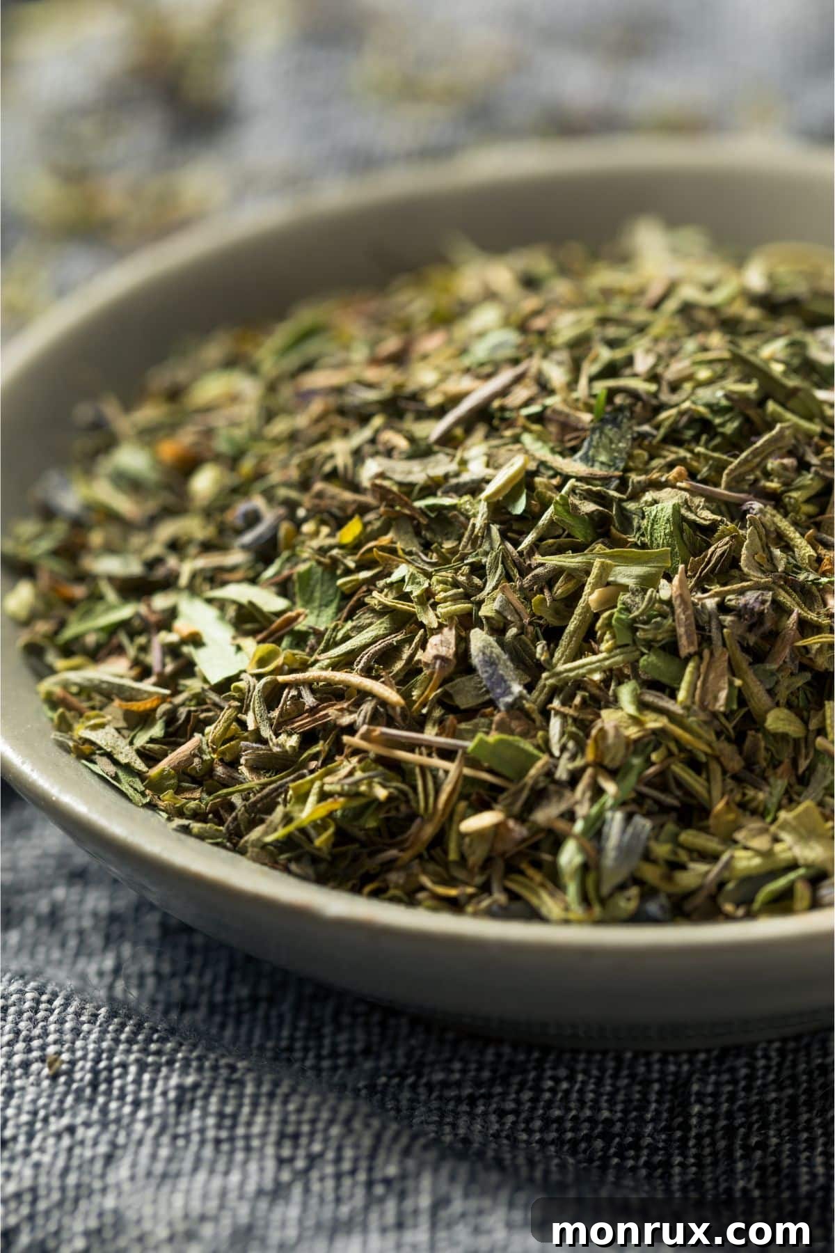 Herbes de Provence with thyme, lavender and rosemary, a French herb blend.