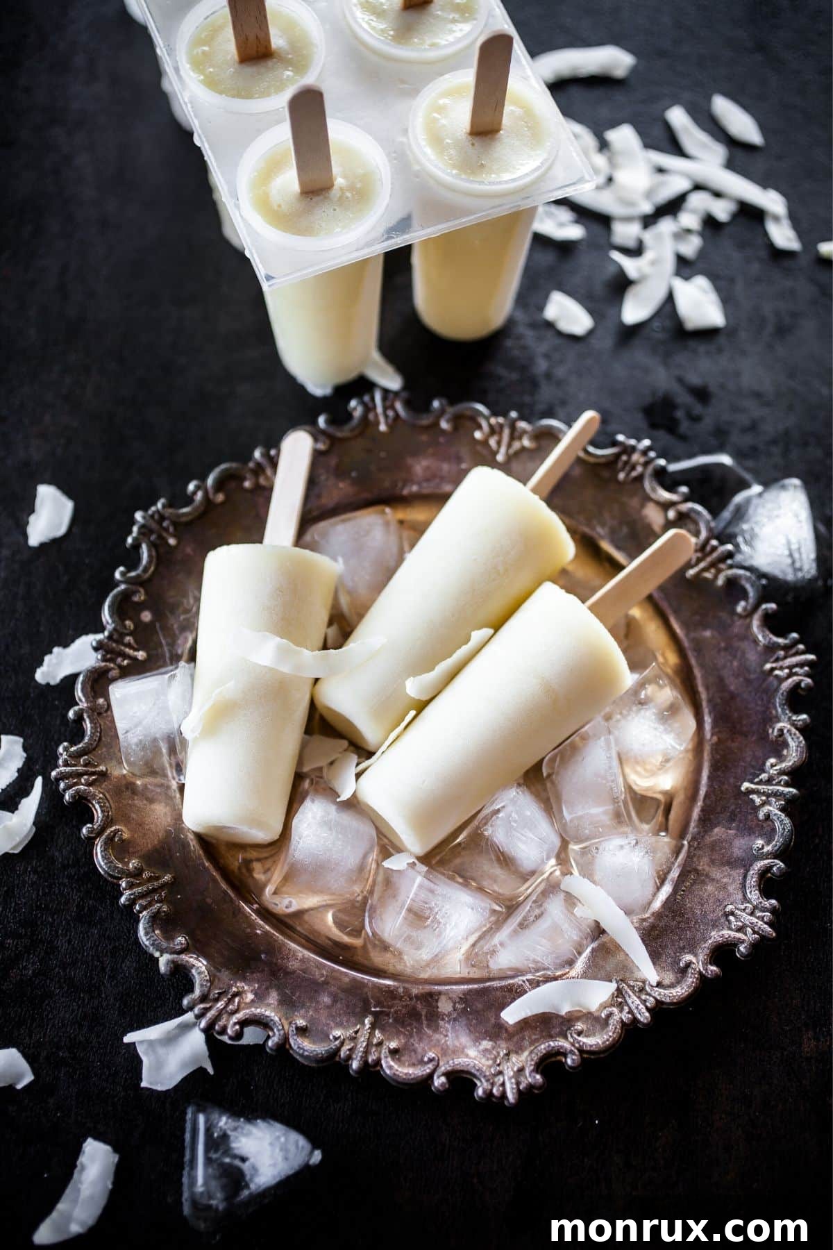 Homemade banana popsicles, a refreshing and soothing treat for sensitive mouths.