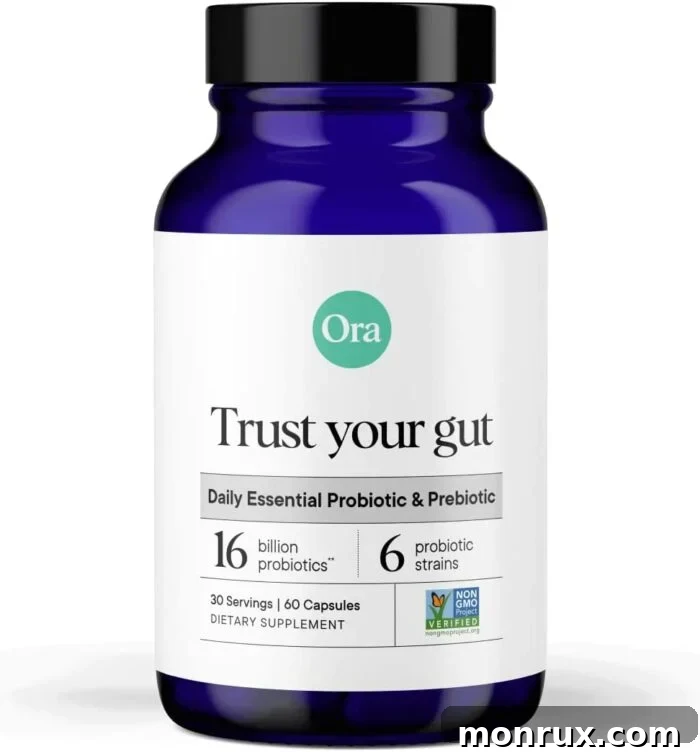 a jar of Ora probiotics with prebiotics.