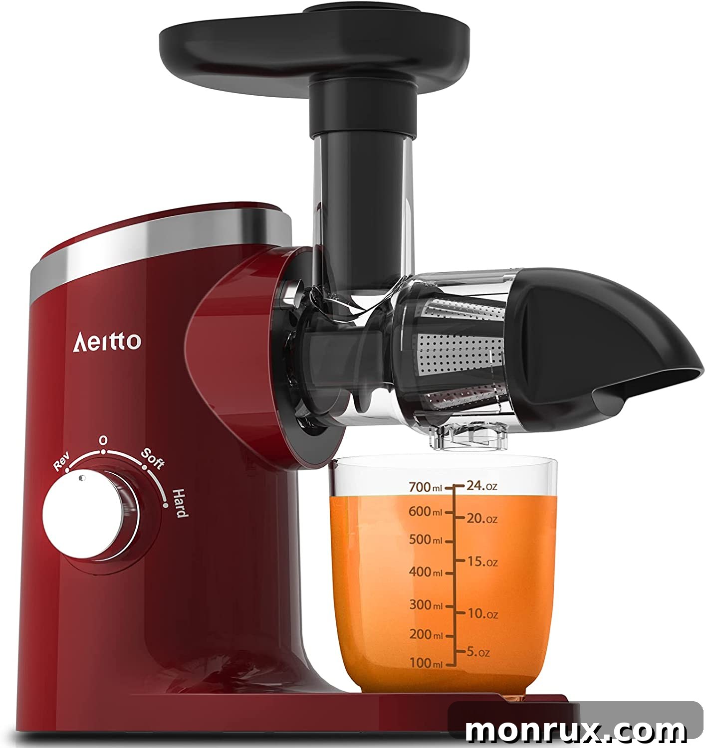 A sleek Aietto 2-speed slow juicer, highlighting its user-friendly design.