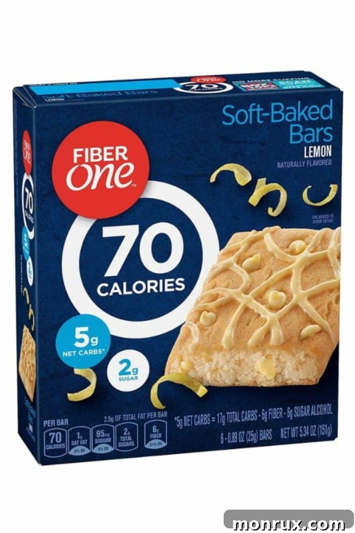 a box of lemon Fiber One bars.