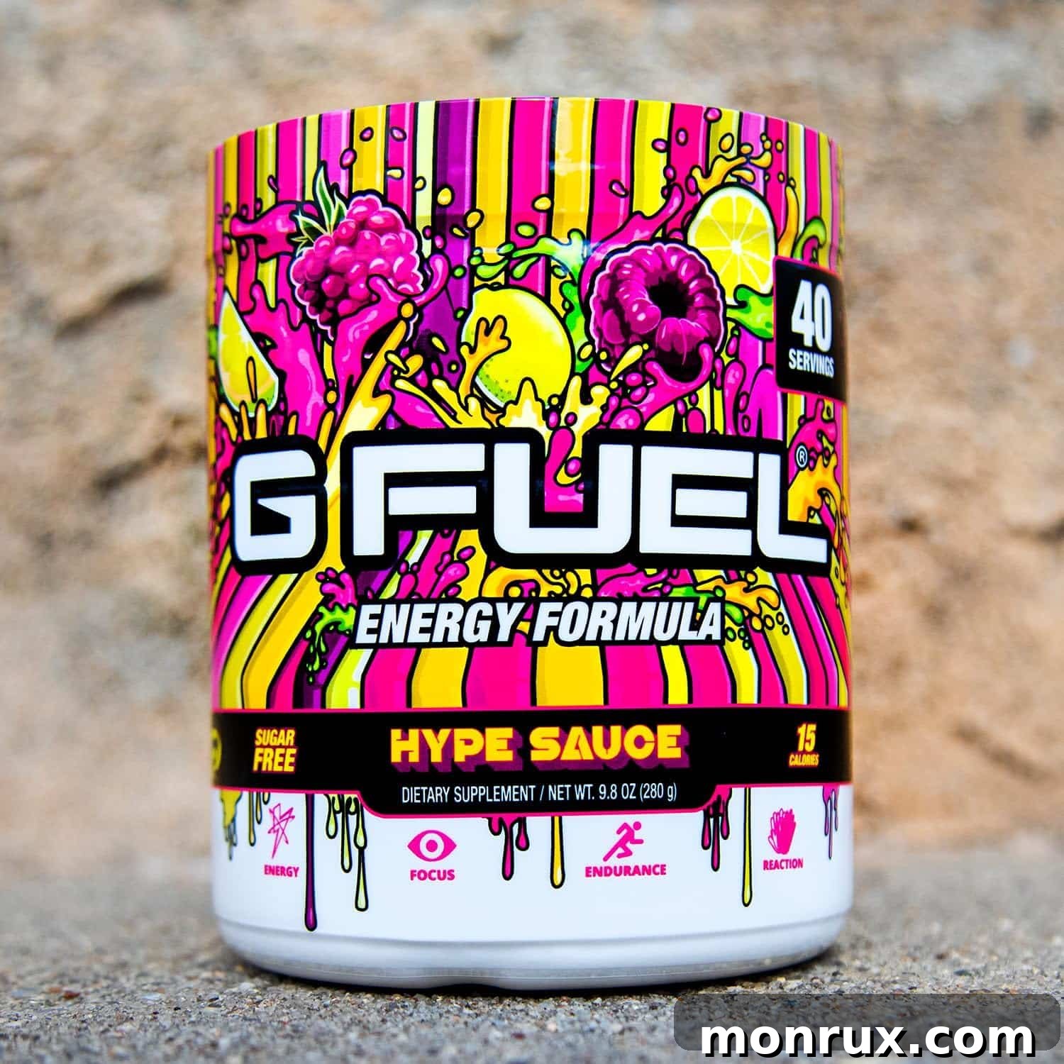 G Fuel energy formula container in blue ice flavor.